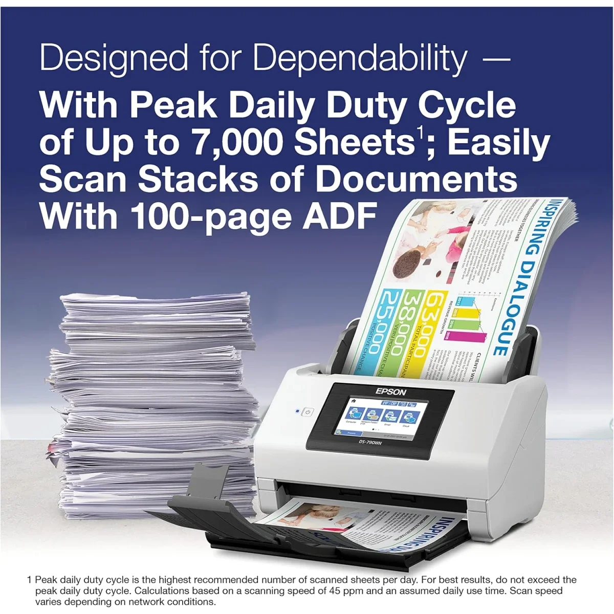 EPSON DS-790WN Wireless Network Document Scanner with Duplex Scanning, 100-Sheet ADF, 45 ppm - Thumbnail 7