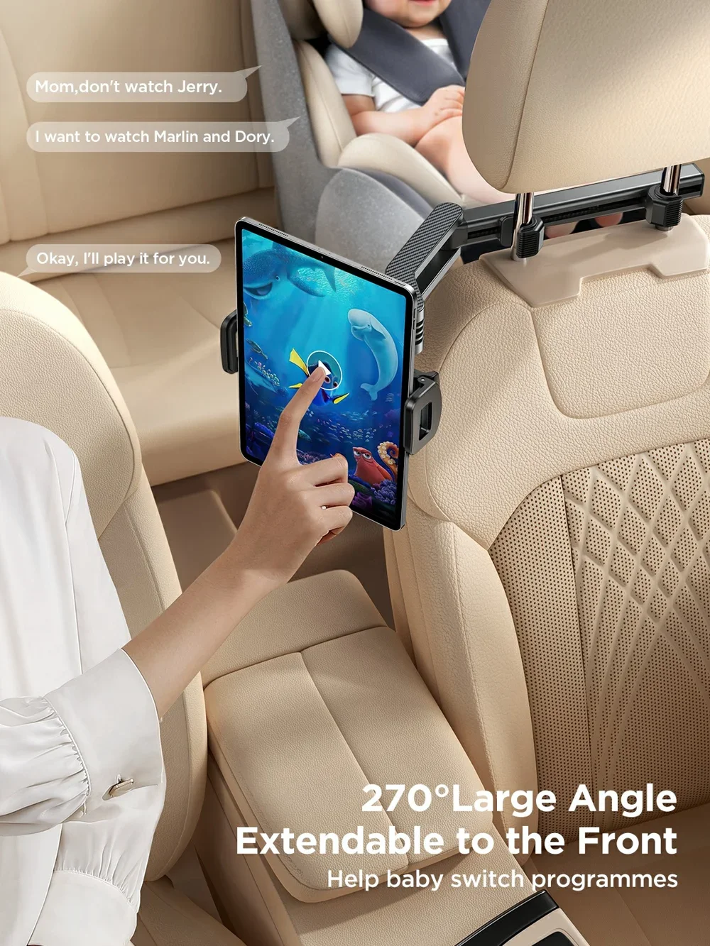 JOYROOM JR-ZS369 Car Headrest Mount for Phones and Tablets with 360° Rotation - Image 7