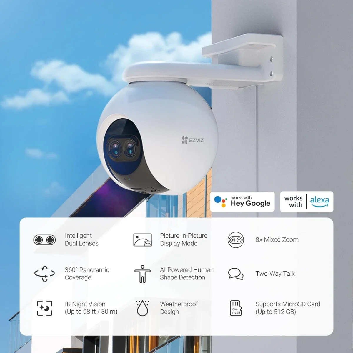 Ezviz C8PF Outdoor Security Camera 1080P Pan Tilt Zoom Wi‑Fi with 8× Mixed Zoom - Image 6