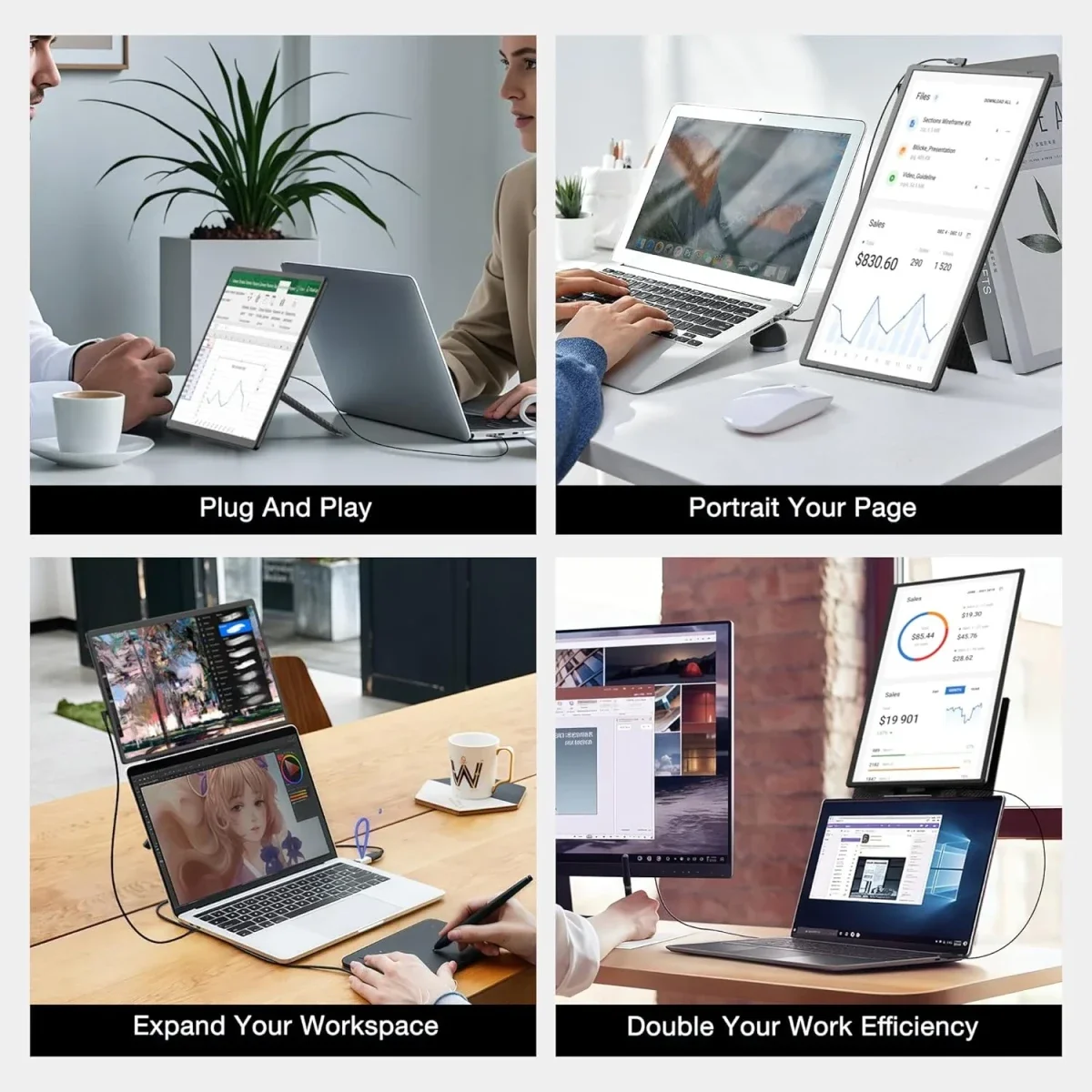 شاشة محمولة V2COM N2 مقاس 16 إنش IPS بدقة Full HD مع USB-C وHDMI - Thumbnail 9