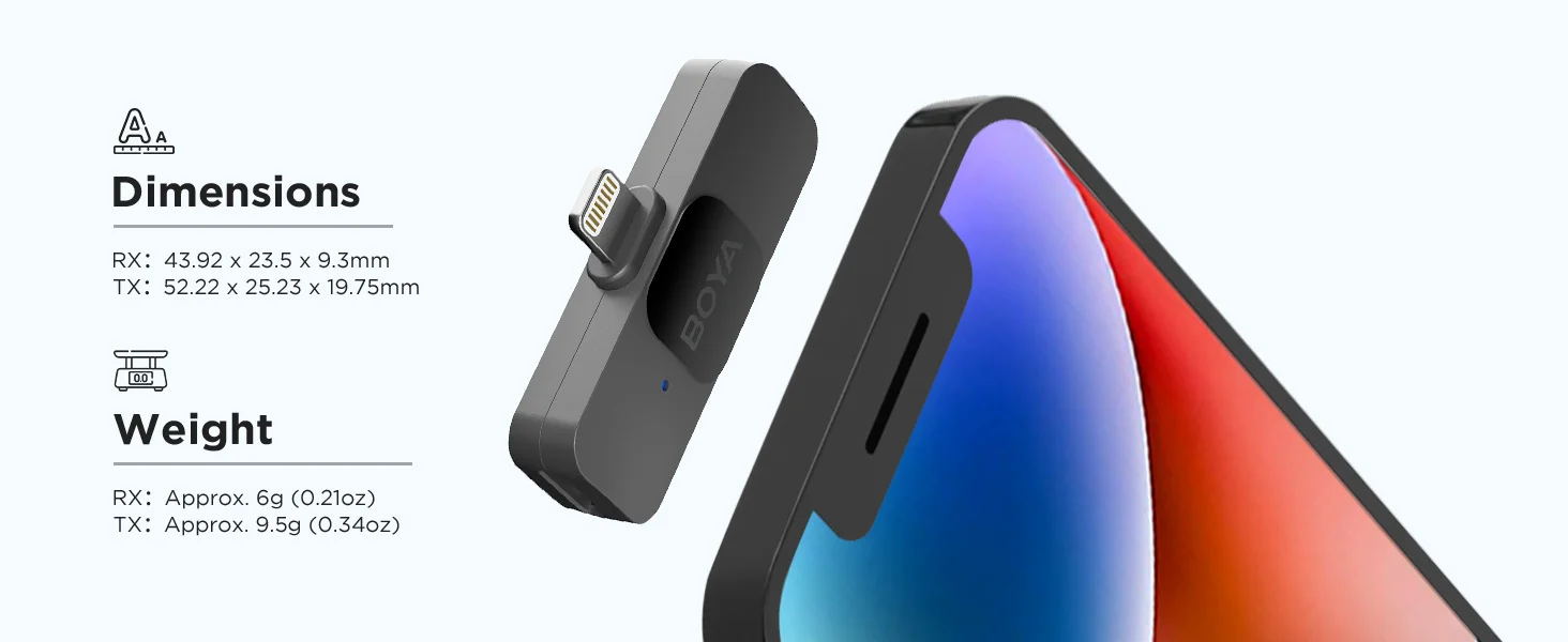 Boya BY-V2 2.4GHz Wireless Clip-On Microphone for iPhone & iPad - Black - Thumbnail 9