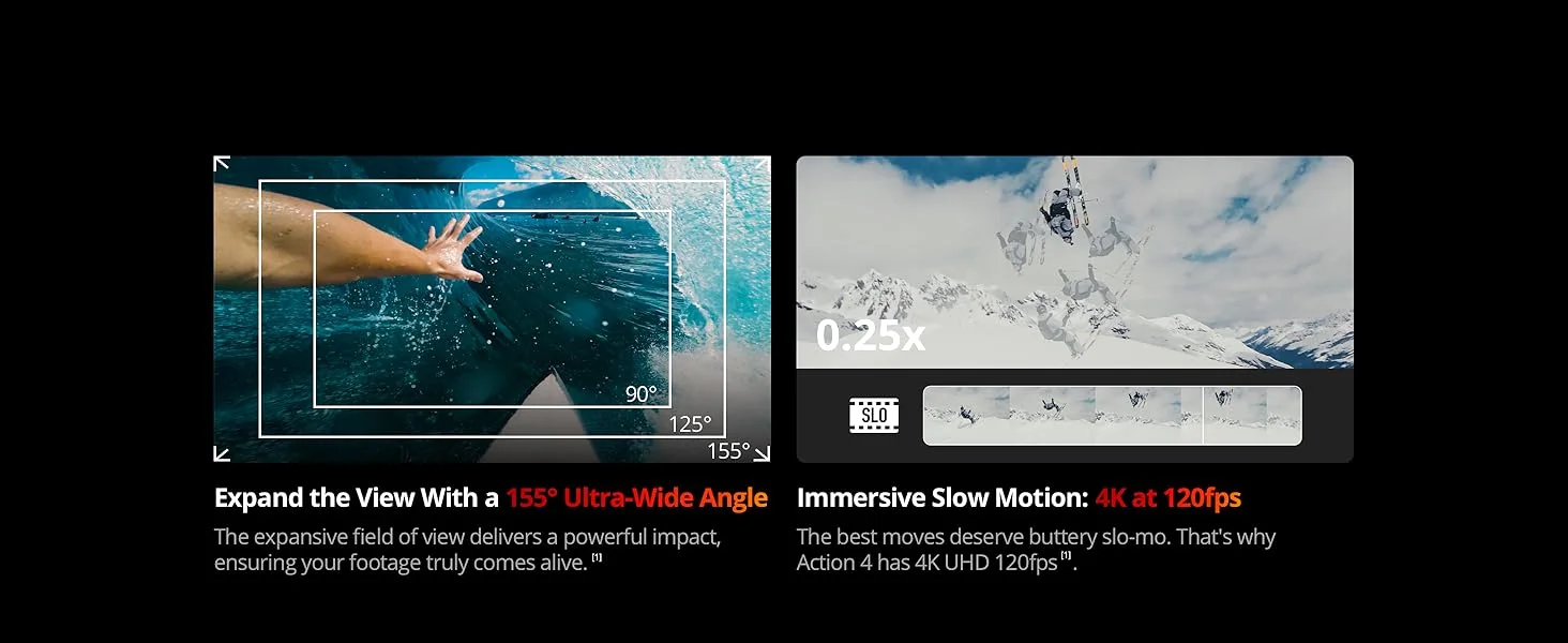 كاميرا أكشن DJI Osmo Action 4 Adventure Combo مقاومة للماء 4K/120fps - Thumbnail 17