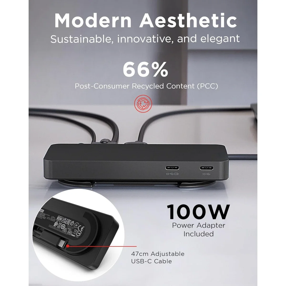 محطة إرساء Lenovo USB-C محمولة بشاشتين مع DP 1.4 وHDMI 2.0 وشحن 65 واط - Image 3
