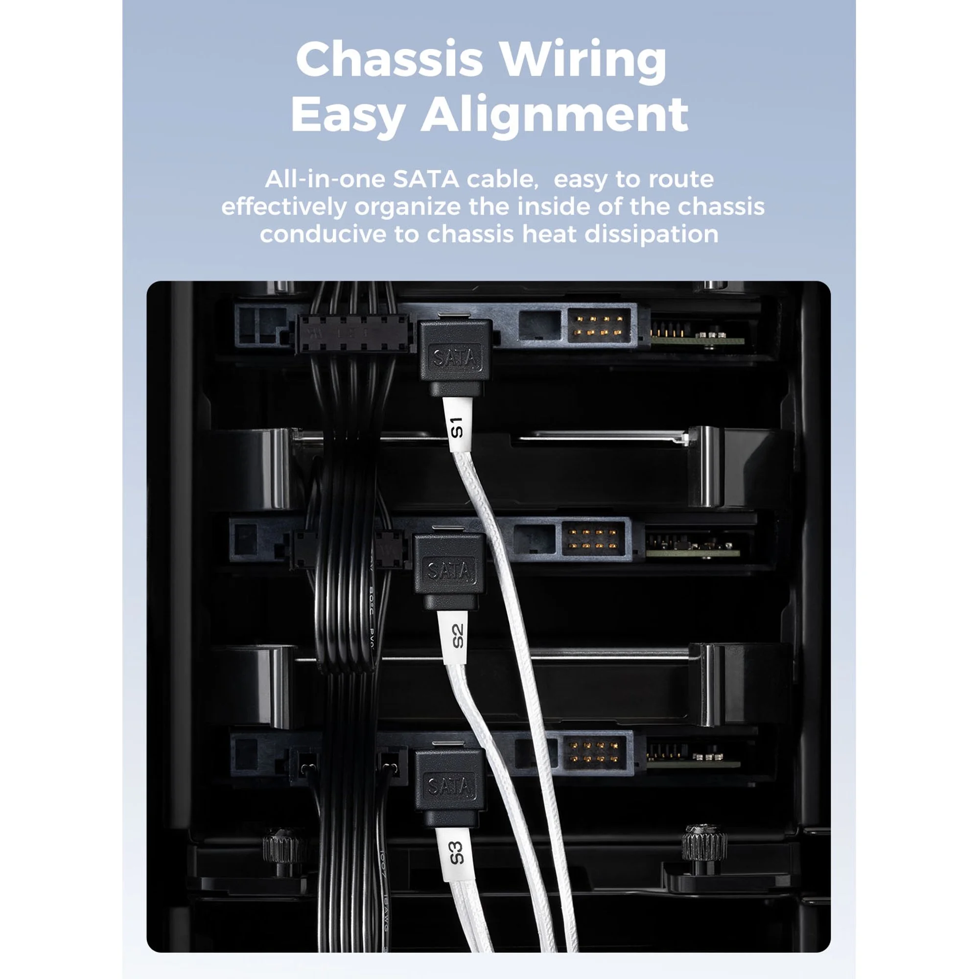 كابل ORICO 1×3 SATA 3.0 لنقل بيانات الهارد، 6Gbps، 90 سم - Thumbnail 5