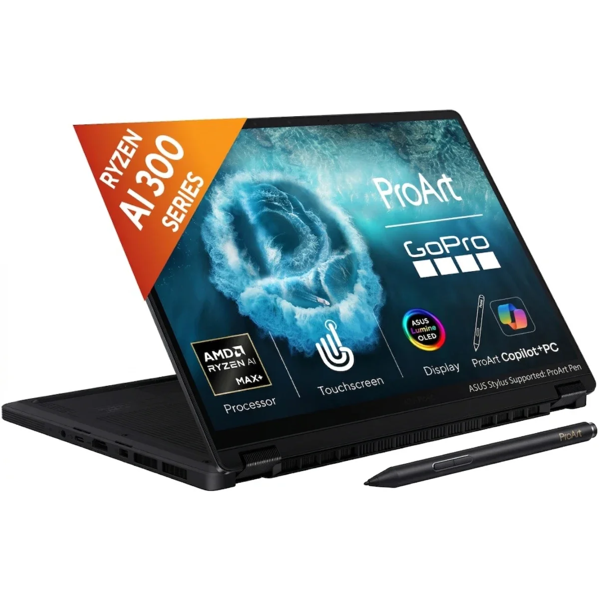 Asus ProArt PX13 (2025) HN7306EA 13.3-Inch 3K OLED Touch 2-in-1 Laptop Ryzen AI MAX+ 395 32GB RAM 1TB SSD Nano Black - Image 1