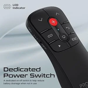 جهاز تحكم بالعروض اللاسلكي Promate ProPointer بمنفذي USB-A وUSB-C ومؤشر ليزر 50 متر ومدى 10 متر - Thumbnail 13