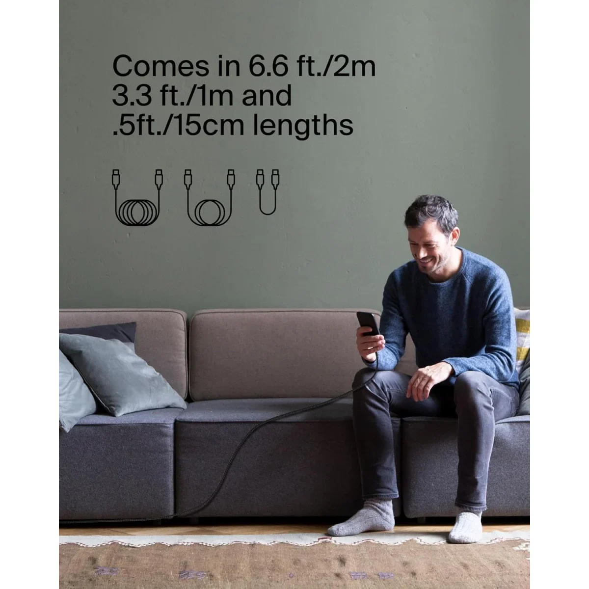 Belkin BoostCharge Braided USB-C to USB-C Cable 1M/3.3ft Black - Image 7