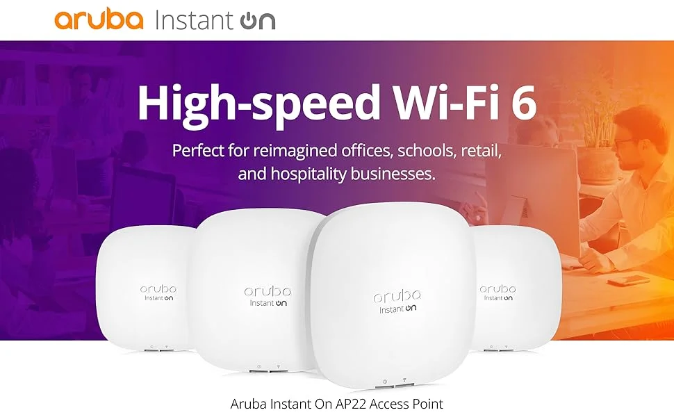 جهاز واي فاي لاسلكي لتغطية مساحات كبيرة لاستخدام الانترنت نوع  Aruba Instant On AP22 Wi‑Fi 6 2x2 مع دعم Smart Mesh - Thumbnail 6