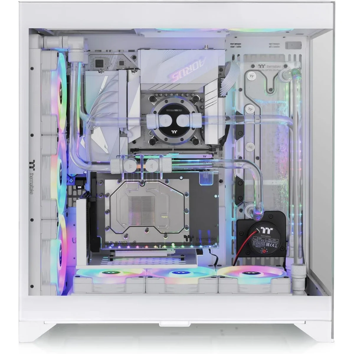 هيكل كمبيوتر Thermaltake CTE E600 MX E-ATX ميد تاور مع حامل بطاقة رسومية عائم ثلاثي الاتجاهات وكابل PCIe 4.0 بطول 400 مم - أبيض - Thumbnail 2