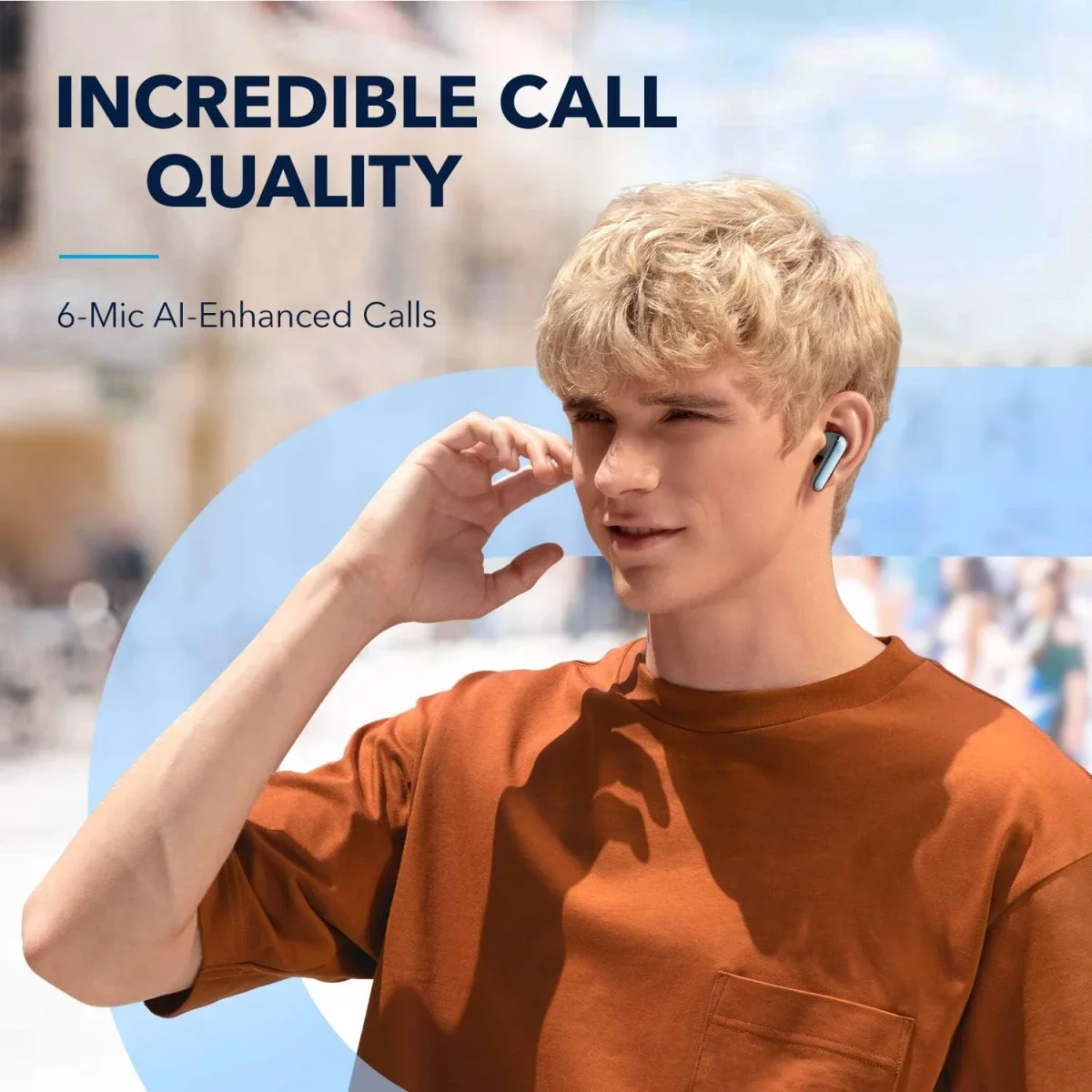 Anker Soundcore Life P3 Bluetooth Noise Cancelling Earbuds - Sky Blue - Image 3