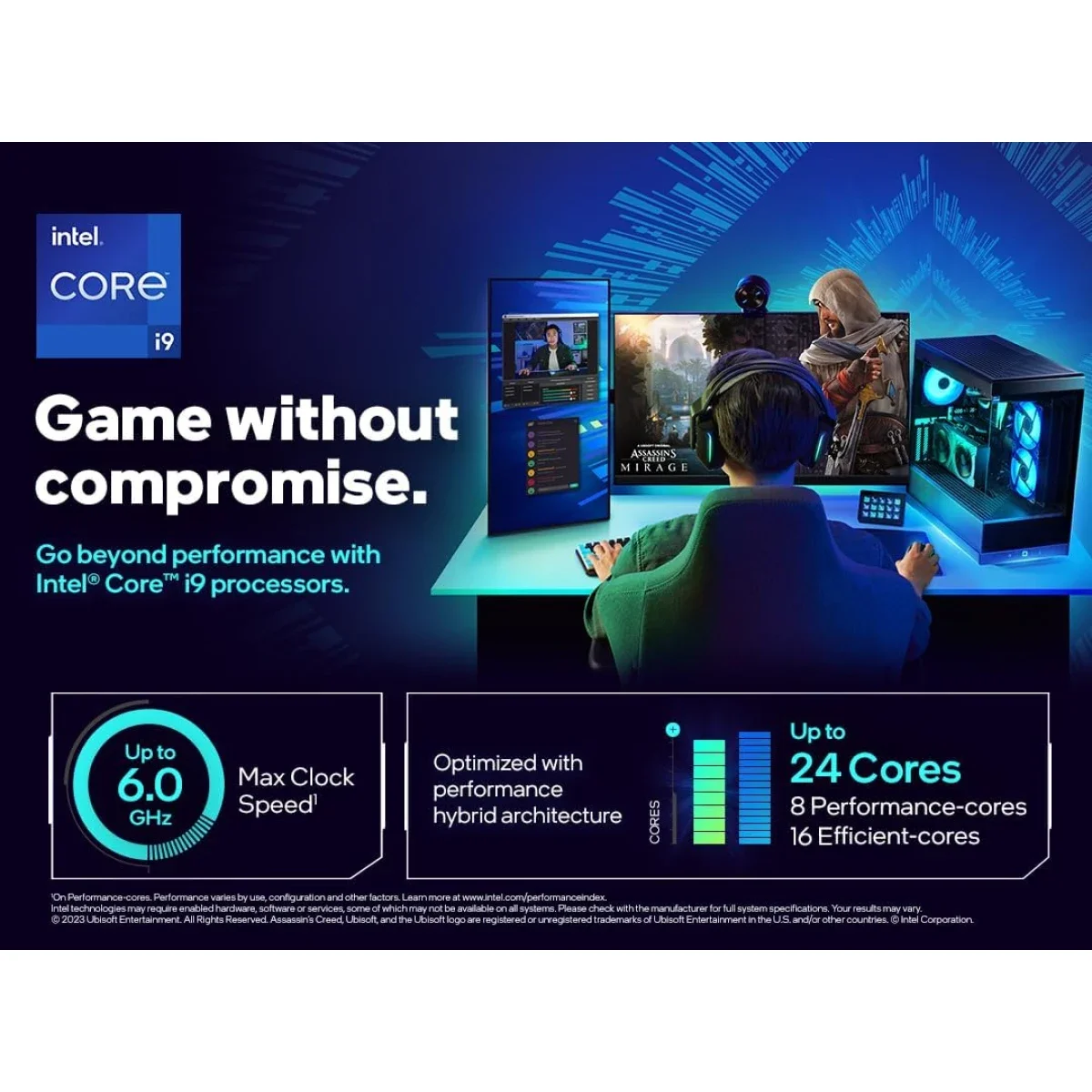 معالج Intel Core i9-14900K من الجيل 14 بعدد 24 نواة بسرعة تصل إلى 6.0GHz مكتبي مفتوح المعامل Tray - Thumbnail 2