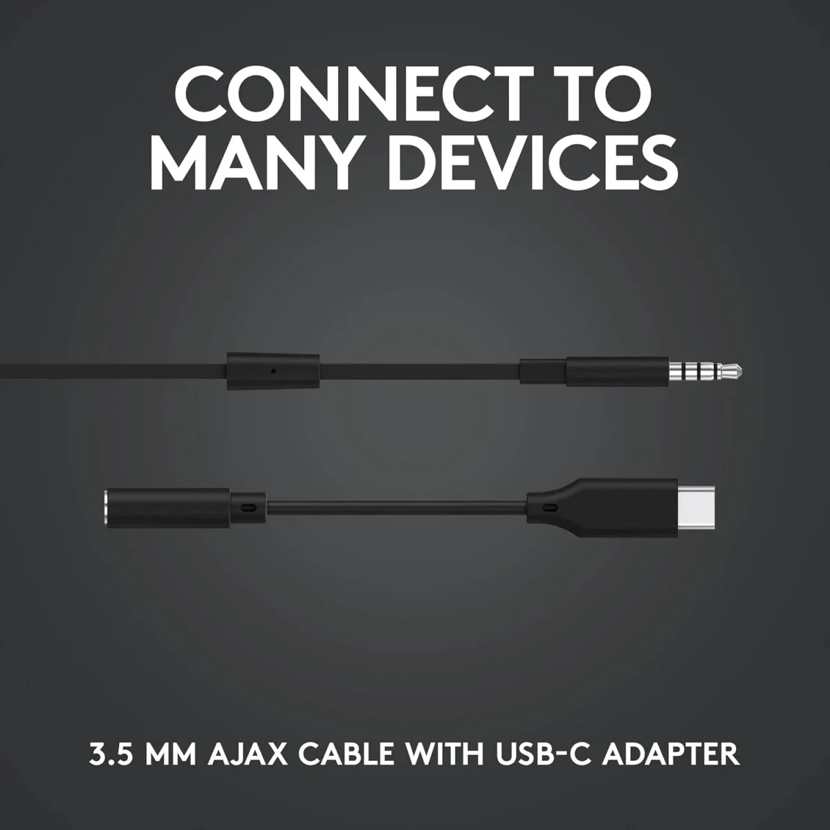 Logitech G333 Gaming Earphones with Dual Drivers, In-Line Mic and USB-C Adapter - Black - Image 3