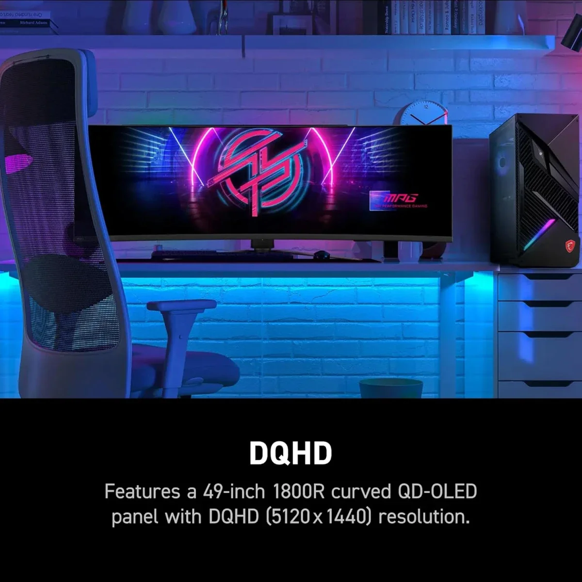 MSI MPG 491CQPX 49-Inch Curved QD-OLED DQHD Gaming Monitor, 240Hz, 0.03ms - Image 2