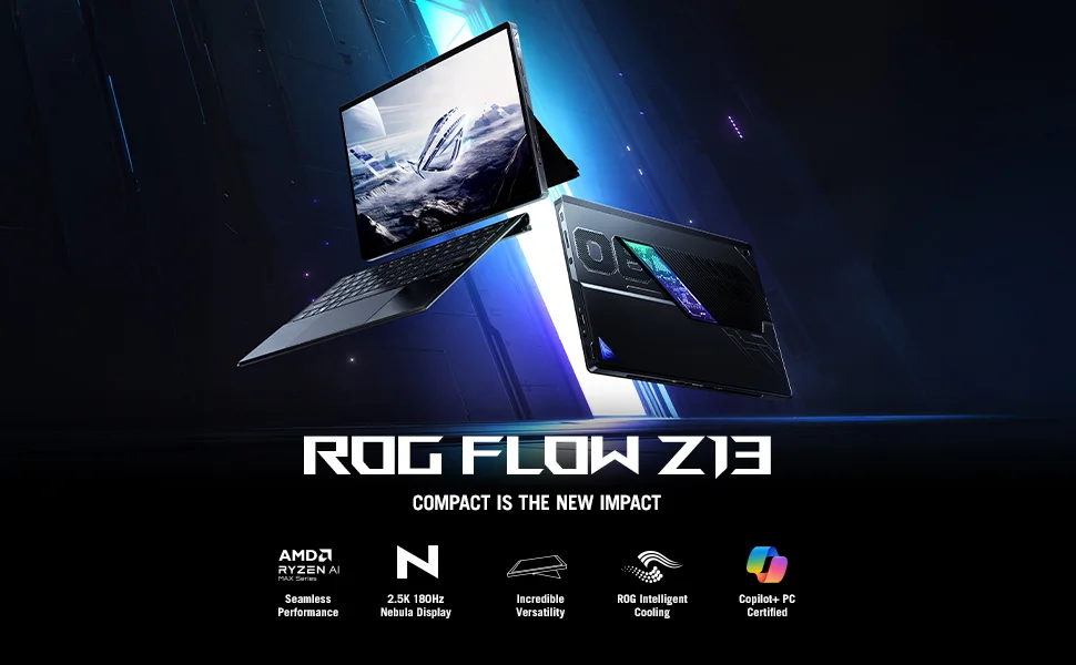 لابتوب Asus ROG Flow Z13 2025 للألعاب 2 في 1، Ryzen AI MAX+ 395 حتى 5.1GHz، معالج XDNA NPU حتى 50TOPS، شاشة لمس 13.4 إنش 2.5K 180Hz، Windows 11 Home - Thumbnail 16