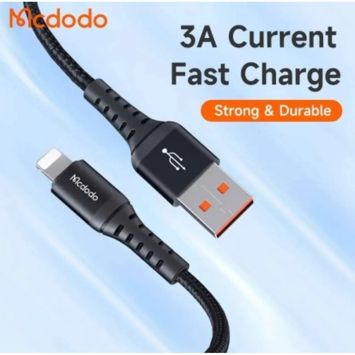 Mcdodo USB-A to Lightning Data & Charging Cable 18W 1m Black - Thumbnail 3