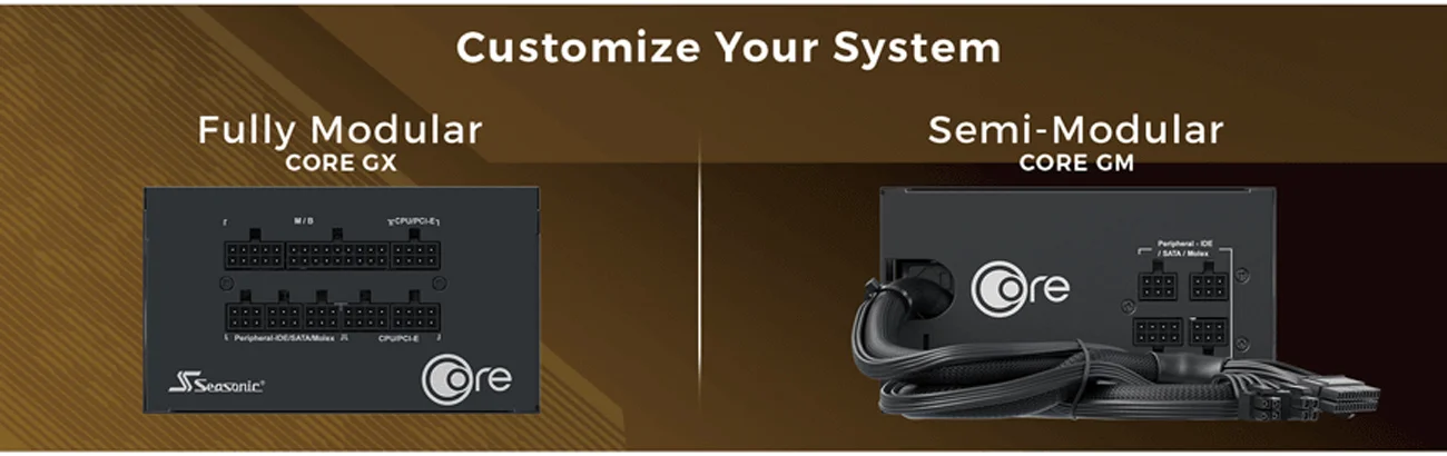 مزود طاقة Seasonic CORE GX-650 بقدرة 650 واط معياري بالكامل 80 Plus Gold - Thumbnail 8