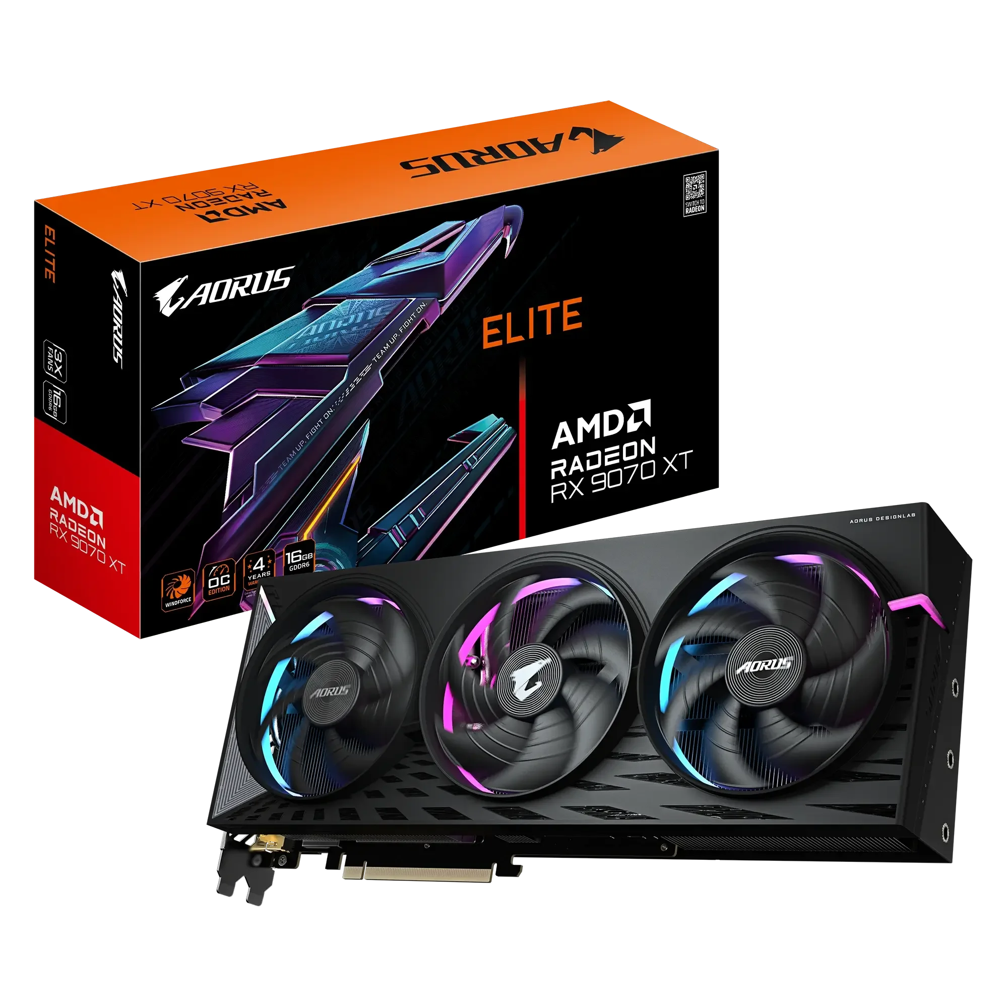كرت شاشه GIGABYTE AORUS Radeon RX 9070 XT ELITE 16GB GDDR6
