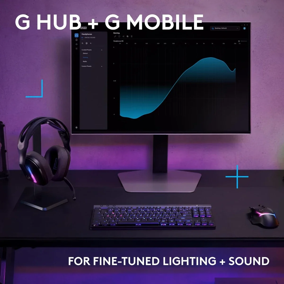 سماعة ألعاب Logitech G522 لاسلكية LIGHTSPEED مع RGB، أسود - Image 7