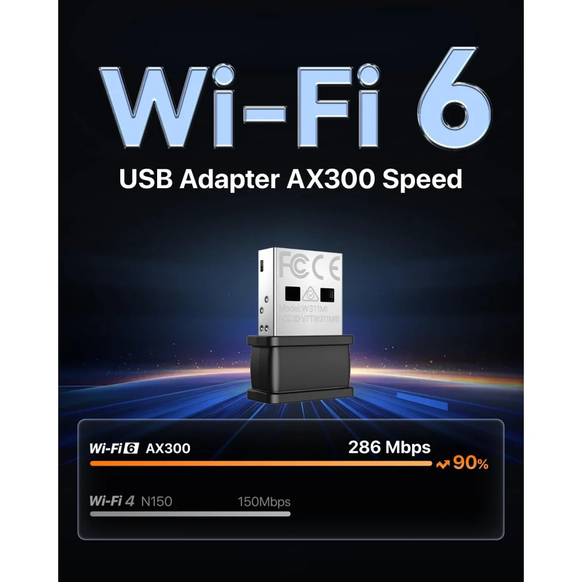 محول USB نانو Tenda W311MI V6.0 AX300 واي فاي 6 - Image 3