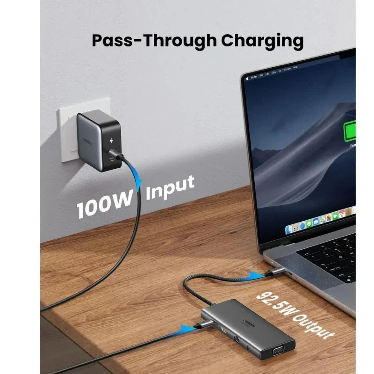UGREEN CM639 11-in-1 USB-C Hub with 4K 60Hz HDMI, VGA, Gigabit Ethernet & 100W PD - Thumbnail 2