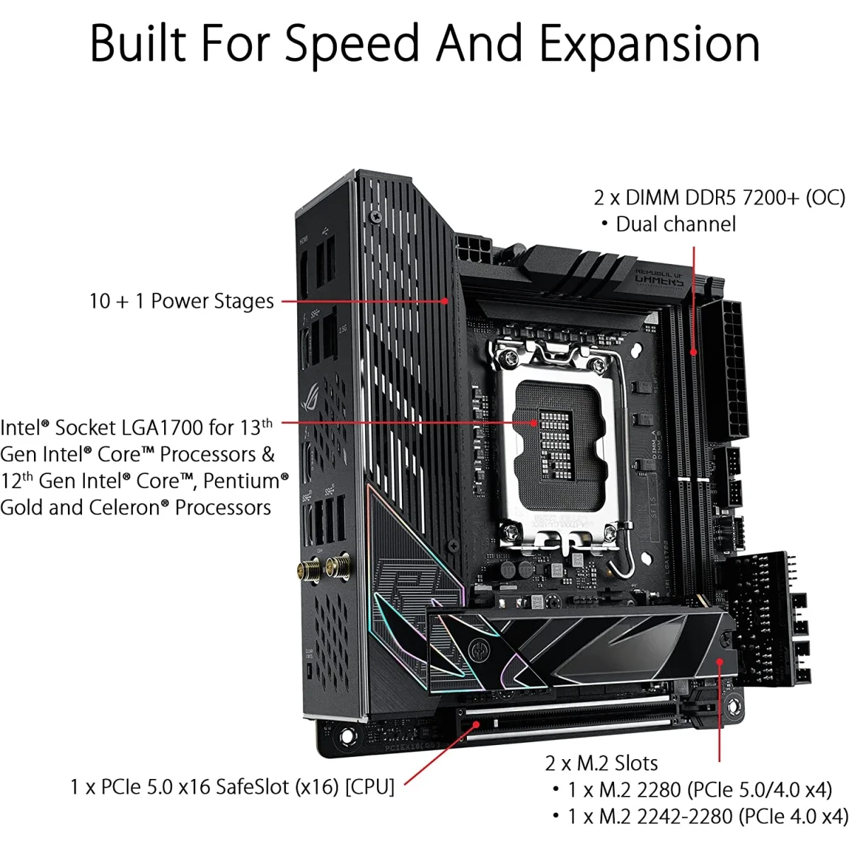 لوحة أم Asus ROG Strix Z790-I Gaming WiFi 6E LGA 1700 Mini-ITX - Thumbnail 3