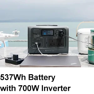 محطة طاقة محمولة BLUETTI EB55 بسعة 537Wh وقدرة 700W LiFePO4 رمادي - Thumbnail 12