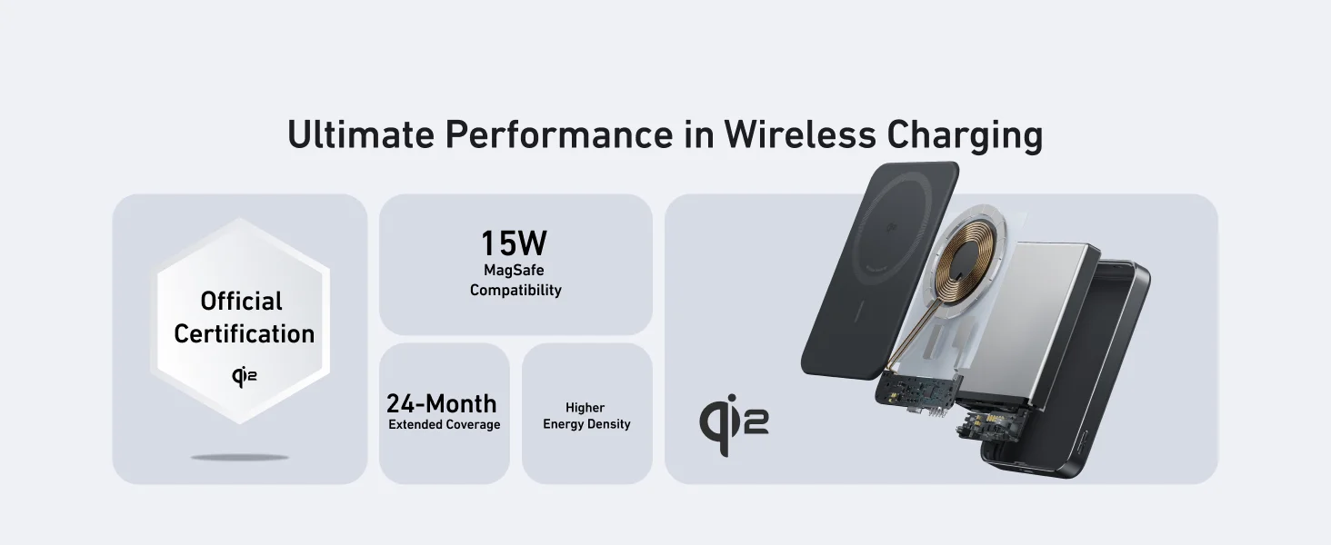 Anker MagGo Ultra-Slim 10,000mAh Qi2 Magnetic Power Bank 15W White - Thumbnail 8