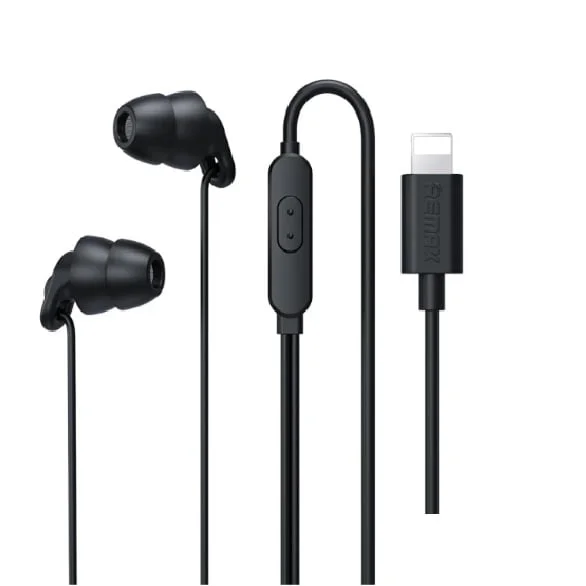 Remax RM-518i Lightning Wired Sleep Earphones for iPhone - Black