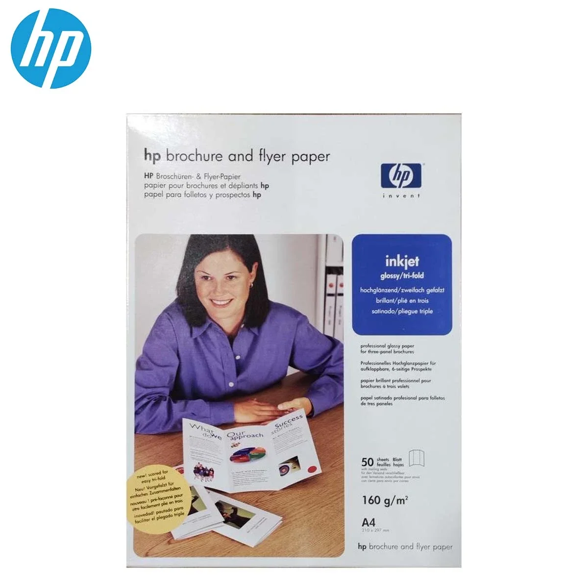 ورق لامع HP Q2525A مقاس A4 بوزن 180 غ/م²، 50 ورقة