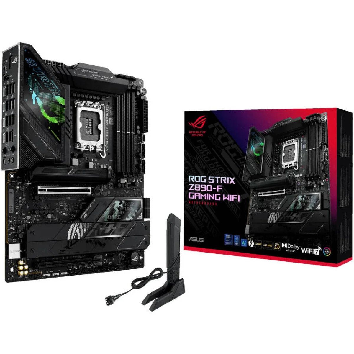 Asus ROG Strix Z890-F Gaming WiFi 7 ATX Motherboard, DDR5, LGA 1851, PCIe 5.0