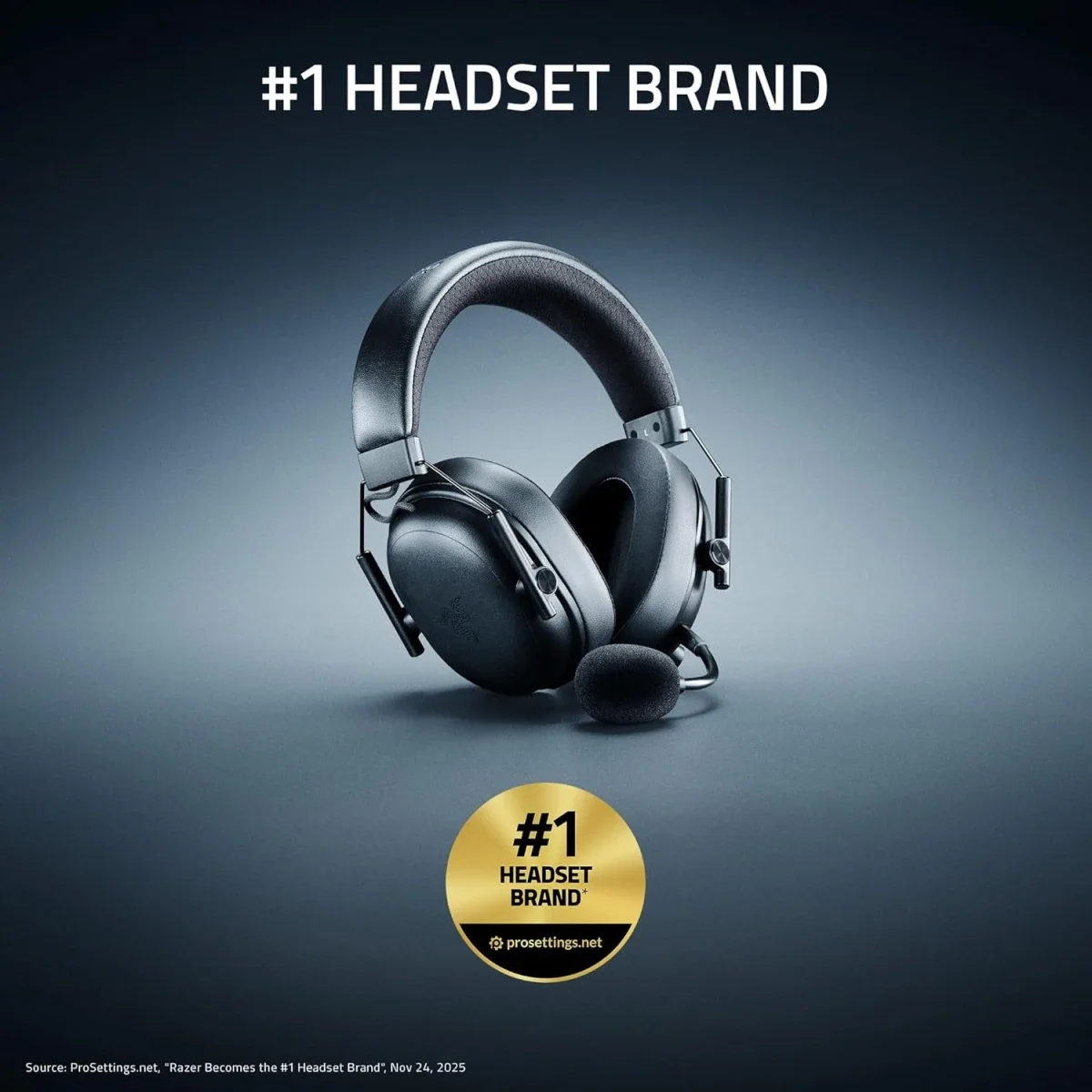 Razer BlackShark V3 Wireless Gaming Headset with 50mm Drivers, Super Wideband Mic & 70-Hour Battery - Black - Thumbnail 2