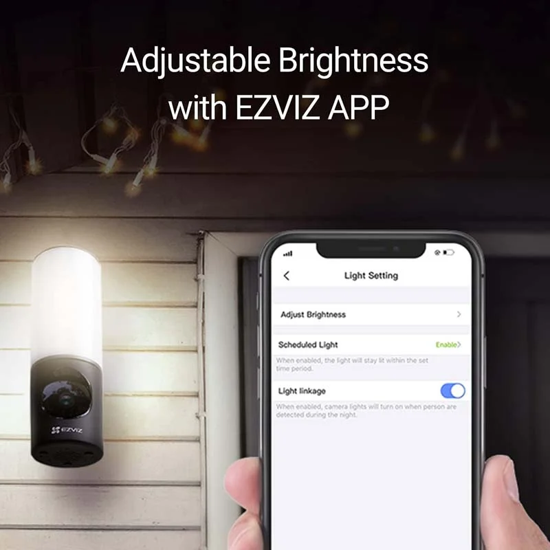 كاميرا مراقبة بإضاءة جدارية Ezviz CS-LC3 بدقة 2K، رؤية ليلية ملونة، محادثة باتجاهين، تخزين eMMC بسعة 32GB، إضاءة 700 لومن، IP65 - Image 5