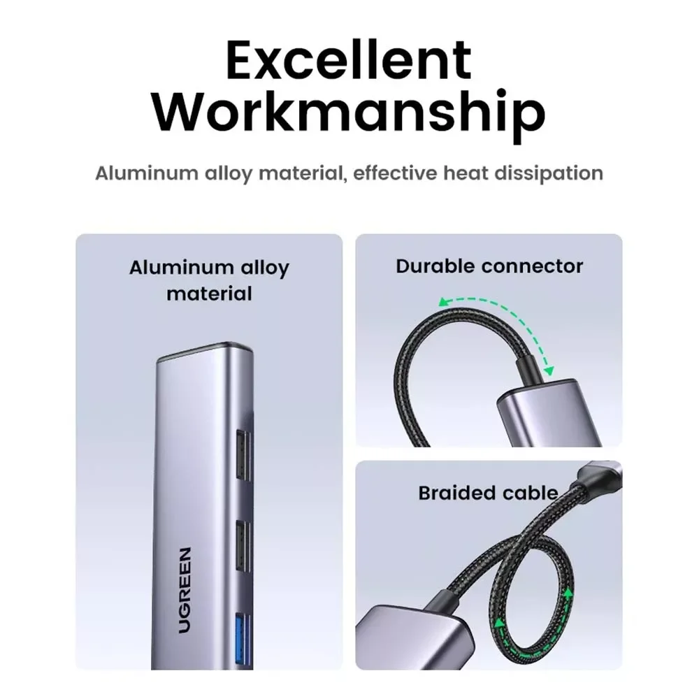 Ugreen CM478 15495 5-in-1 USB-C Multifunction Adapter - Thumbnail 2