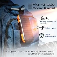 باور بانك شمسي Promate SolarTank-10PDQi بسعة 10000mAh مع USB-C PD بقدرة 20W وشحن Qi بقدرة 10W وإضاءة LED - أسود - Thumbnail 14