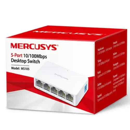 سويتش مكتبي MERCUSYS MS105 بخمسة منافذ بسرعة 10/100Mbps - Image 2