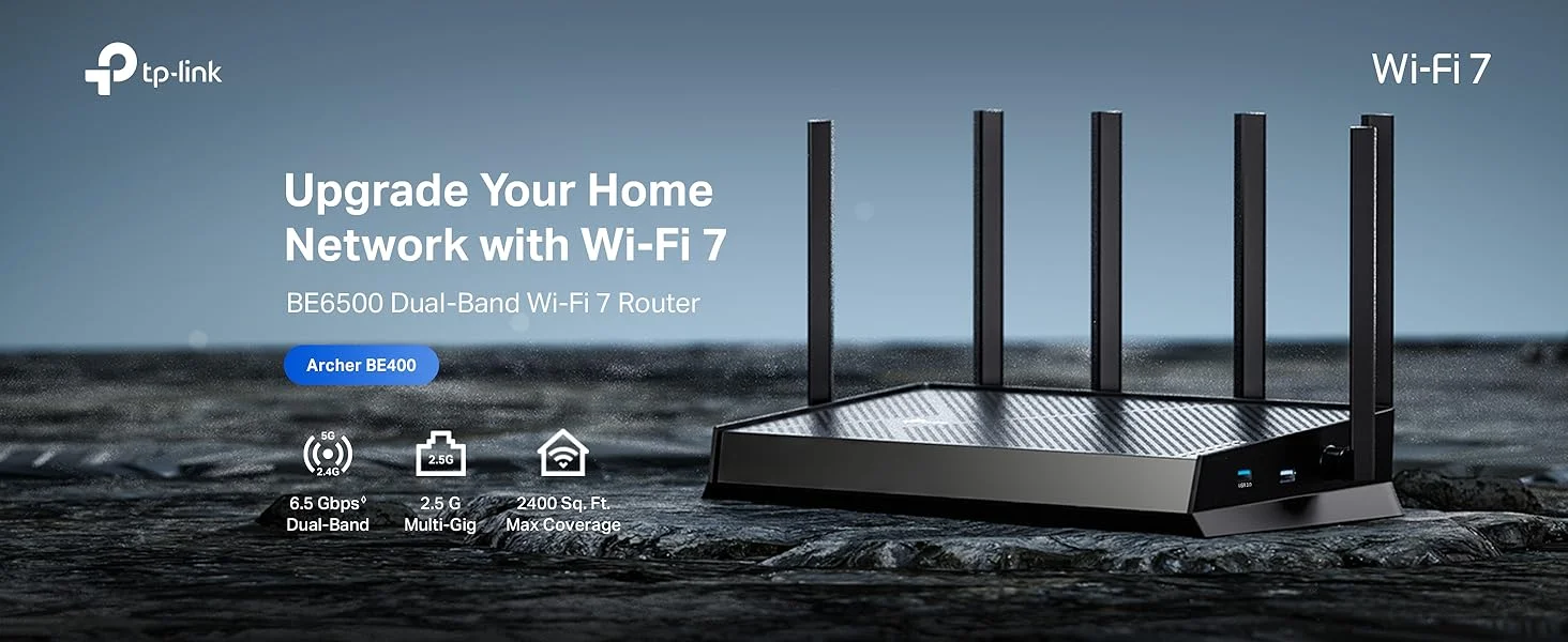 راوتر TP-LINK Archer BE400 Wi‑Fi 7 ثنائي النطاق BE6500 مع منفذي 2.5 جيجابت وUSB 3.0 - Thumbnail 10