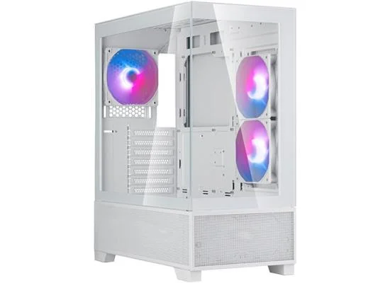 SilverStone Lucid 05 White ARGB ATX Mid-Tower Gaming Case with 270° Panoramic Glass - Image 5