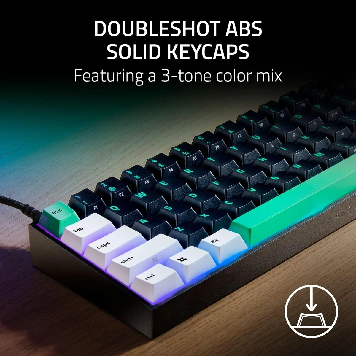 Razer Reclusa X Mini 65% Hot-Swappable Mechanical Keyboard, 3 & 5-Pin Support, Orange Tactile Gen-3 Switches, Chroma RGB, Doubleshot ABS Keycaps, Sound Dampening - Image 6