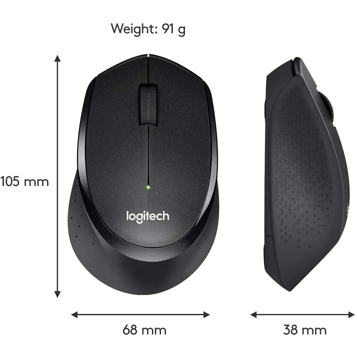 Logitech M330 Silent Plus Wireless Mouse, 1000 DPI, Black - Thumbnail 6