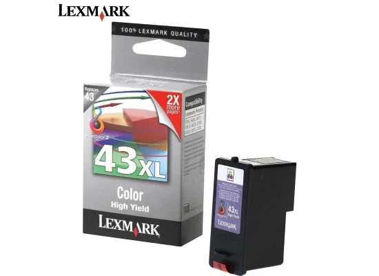 خرطوشة حبر Lexmark 43X ثلاثية الألوان أصلية 18Y0143 - Thumbnail 2