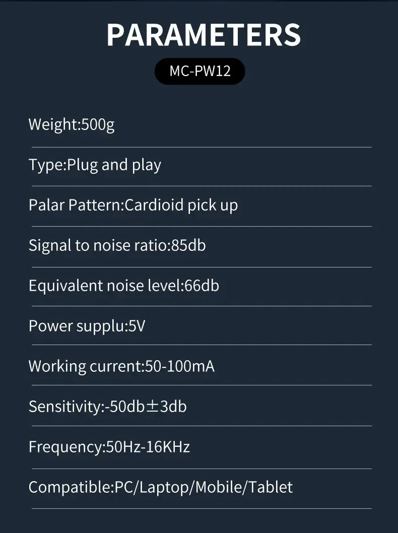 Jmary MC-PW12 USB Cardioid Desktop Microphone with Mute & Zero-Latency Monitoring - Image 24