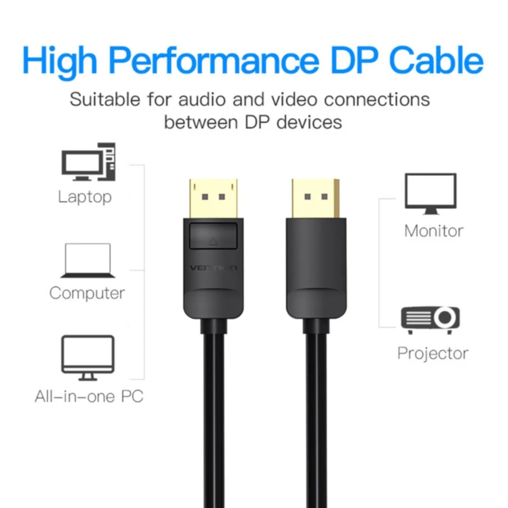 كيبل Vention HACBG DisplayPort 1.2 ذكر إلى ذكر بطول 1.5 متر - Thumbnail 15