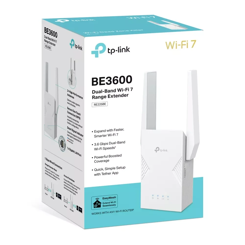 TP-LINK RE225BE BE3600 Dual-Band Wi-Fi 7 Range Extender - Thumbnail 2
