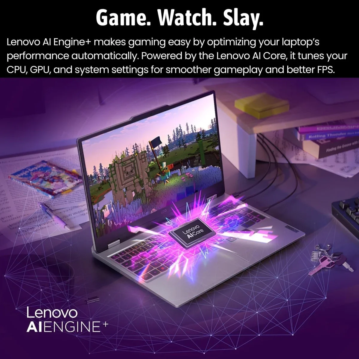 Lenovo LOQ Gaming 17 17.3-Inch FHD 165Hz Laptop, Intel Core i7-13650HX, RTX 5050, 16GB RAM, 512GB SSD, Luna Grey - Thumbnail 5