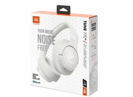 سماعات رأس JBL Tune 770NC لاسلكية فوق الأذن، بلوتوث 5.3، عزل ضوضاء، 70 ساعة، أبيض - Thumbnail 7