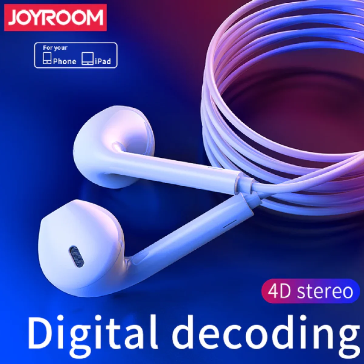 JOYROOM JR-EP3 Wired Lightning Earphones for iPhone - Image 2