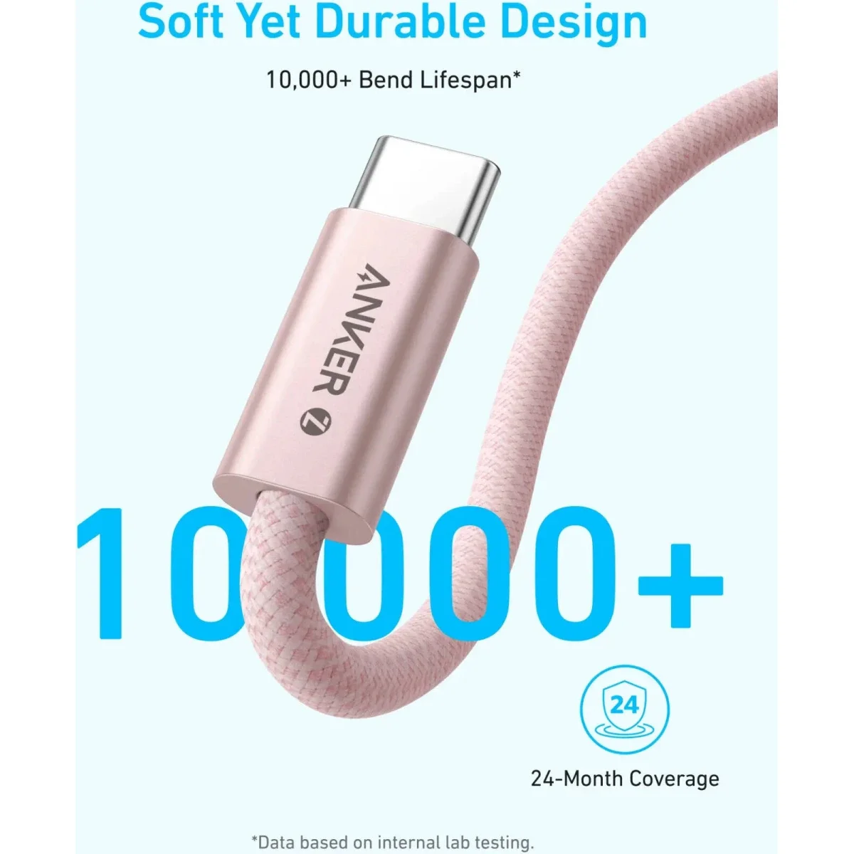 كابل Anker Zolo USB-C إلى USB-C للشحن 240 واط مضفر 1 متر أسود - Thumbnail 7