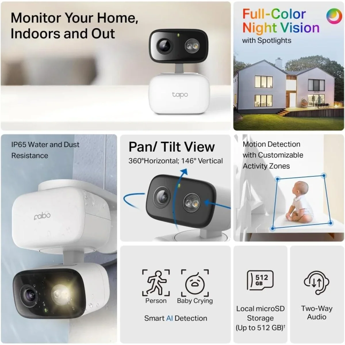 كاميرا مراقبة صغيرة TP-LINK Tapo C206 داخلية وخارجية بدقة 1080p وتغطية 360° - Image 9