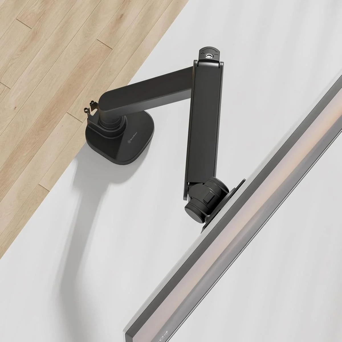 SilverStone ARM15B Single Heavy-Duty Gas Spring Monitor Arm for Up to 57-Inch Monitors, Black - Image 3