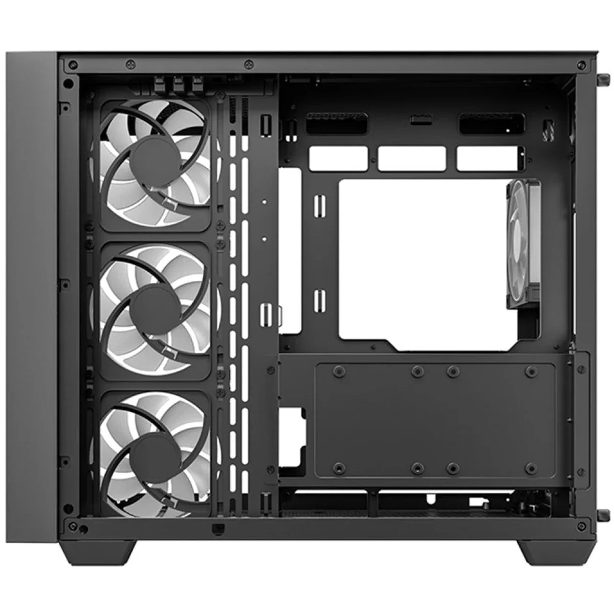 هيكل كمبيوتر DeepCool CG530U 4F بانورامي بزجاج منحني ATX ميد تاور مع 4 مراوح مثبتة مسبقًا - أسود - Image 6
